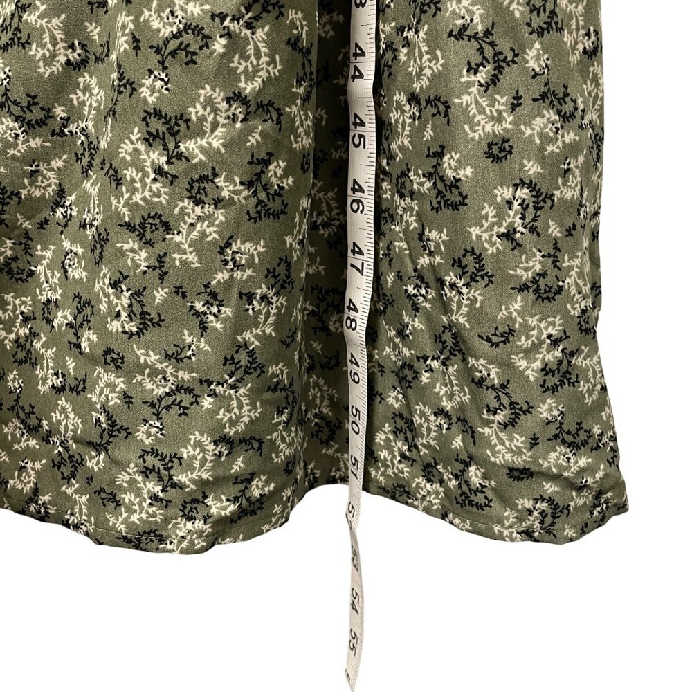 VERY J DRESS FLORAL OLIVE GREEN SQUARE NECK MAXI LINED BOHO PEASANT FEMININE NWT - Picture 12 of 12
